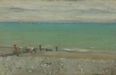 La Plage, Dieppe, ca 1885 (olja på panel) av Walter Richard Sickert