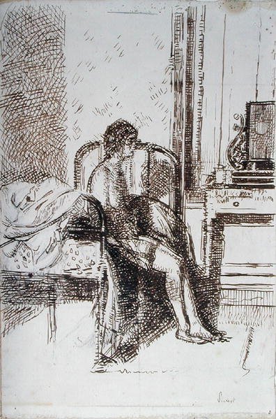 Lady of the Chorus (bläck på papper) av Walter Richard Sickert