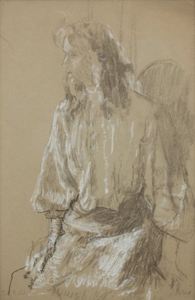 Little Rachel, ca 1906 (Svartvit krita på grått papper ) av Walter Richard Sickert