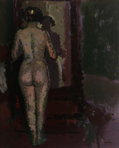 Nude at Mirror, Sally, ca 1907-09 (olja på duk) av Walter Richard Sickert
