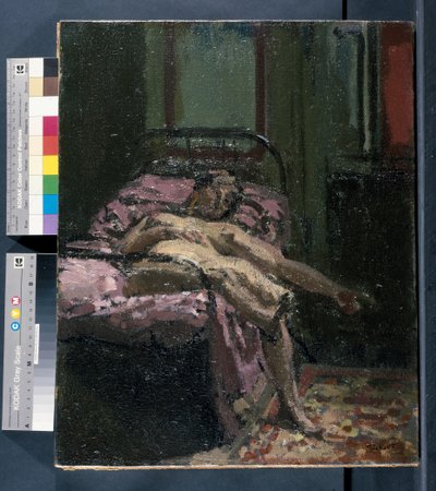 Naken på en säng av Walter Richard Sickert