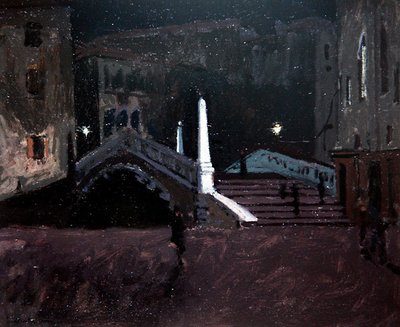 Ponte delle Guglie sul Cannaregio (Nattscen, Venedig) ca 1896 (olja på duk) av Walter Richard Sickert