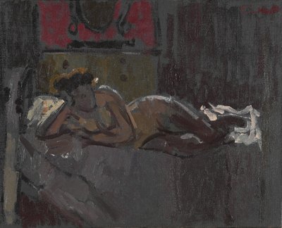 Liggande naken, Mornington Crescent, 1905 av Walter Richard Sickert