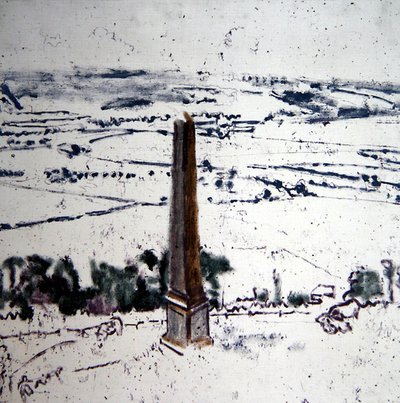 Obelisken i Arques, Eaulne Valley, Dieppe, ca 1913-14 (olja på duk) av Walter Richard Sickert