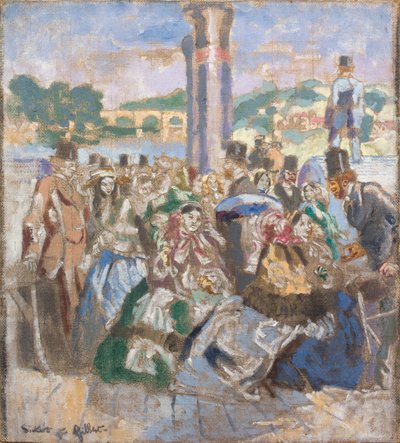 The River [Efter John Gilbert], ca 1930-31 (Olja på duk) av Walter Richard Sickert