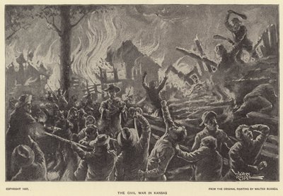 Inbördeskriget i Kansas (litho) av Walter Russell