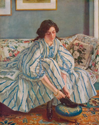 Knyter hennes skor, ca 1900 av Walter Russell