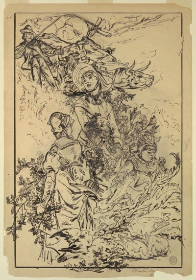 In the Mountains (dekorativ design) av Walter Shirlaw