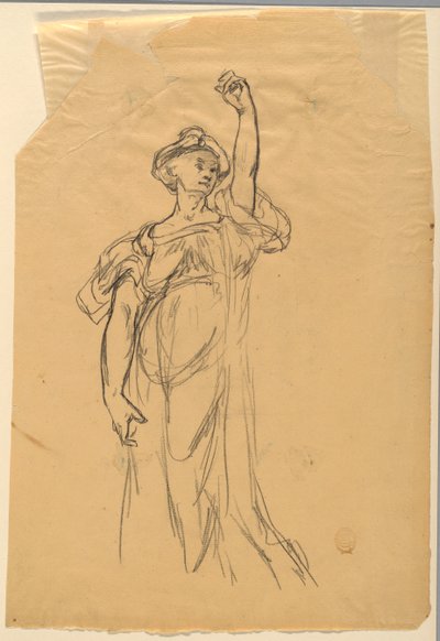 Studie av figur med upphöjd arm av Walter Shirlaw
