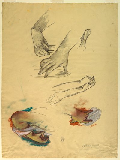 Studie av händer av Walter Shirlaw