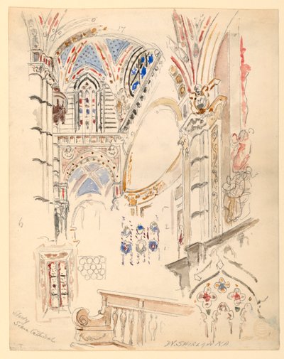 Studie av Sienas katedral av Walter Shirlaw