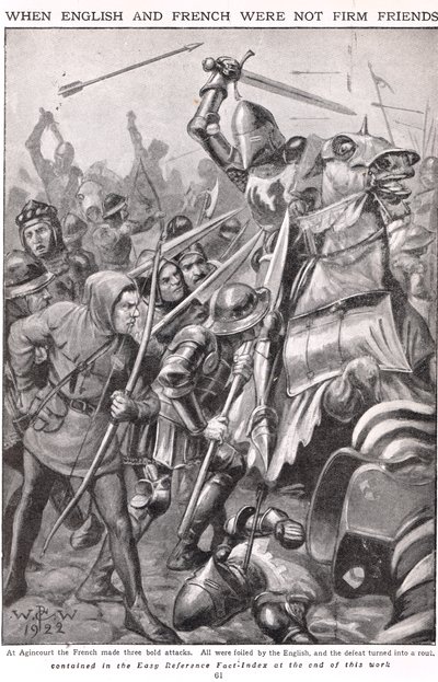 När fransmännen och engelsmännen slogs vid Agincourt, illustration 