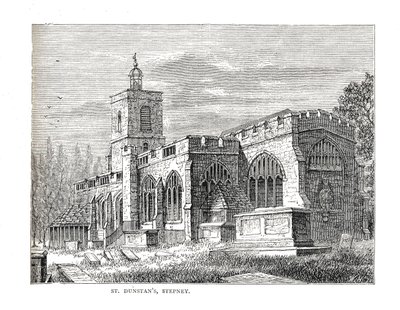 St.Dunstans Stepney. Från en vy tagen 1803 av Walter Thornbury