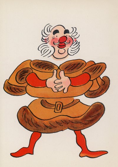 Figurer från barnböcker: Falstaff (färglitografi) av Walter Trier