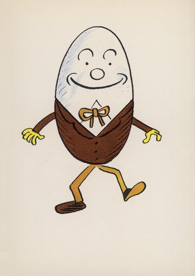 Figurer från barnböcker: Humpty Dumty (färglitografi) av Walter Trier