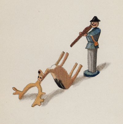 Gammal leksak målad av Walter Trier (färglitografi) av Walter Trier