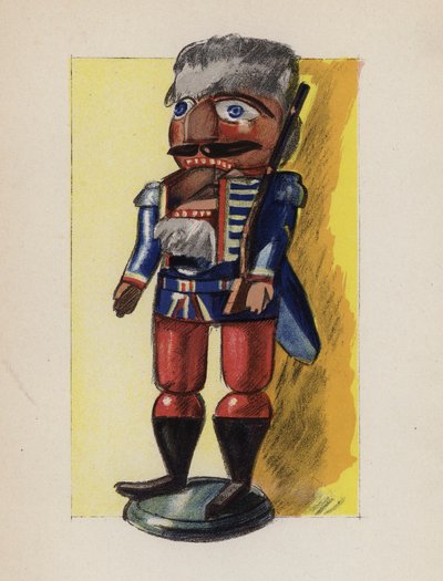 Gammal leksak målad av Walter Trier (färglitografi) av Walter Trier