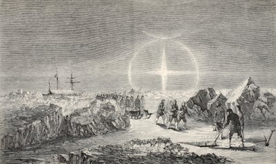A Funeral on the Ice, The Effect of Paraselena (Mock Moons) 1859 av Walter William May