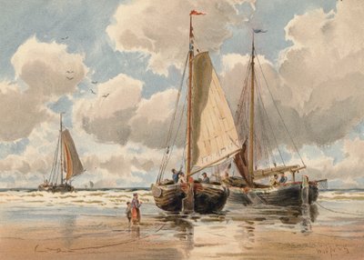 Dutch Pinks vid lågt vattenstånd (färglitografi) av Walter William May