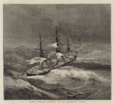 HMS Royal Alfred i en atlantisk storm av Walter William May
