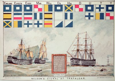 Nelsons signal vid Trafalgar 1805, från 
