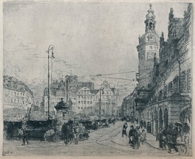 Market Place, Leipzig, c1913 av Walter Zeising