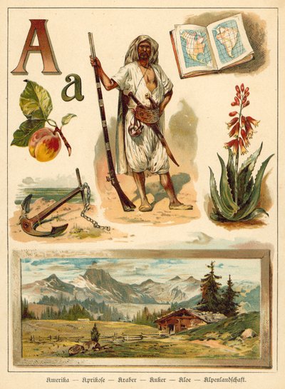 Bokstaven A (chromolitho) av Walter Zweigle