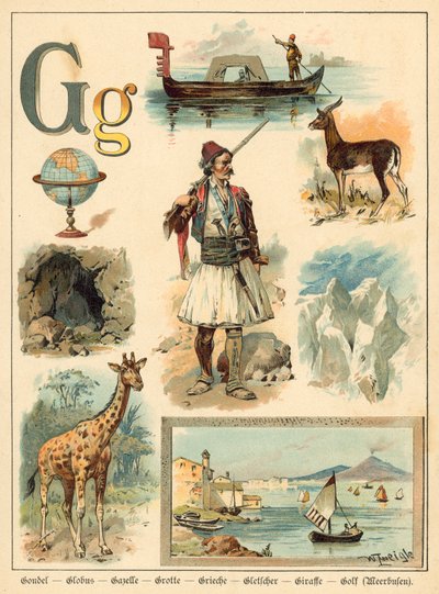 Bokstaven G (chromolitho) av Walter Zweigle