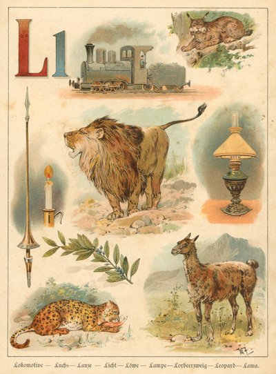 Bokstaven L (chromolitho) av Walter Zweigle