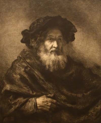 Utan titel: Rembrandtesk gammal man, 1900-talet. av Waltner