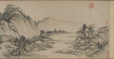 Bo i Fuchunbergen efter Huang Gongwang, Qingdynastin, 1672 (bläck och färg på papper) av Wang Hui