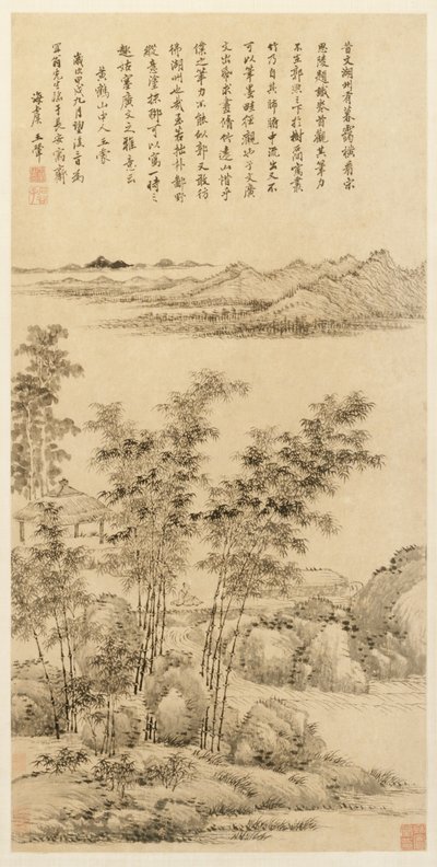 Tall Bamboo and Distant Mountains, efter Wang Meng, 1694. av Wang Hui