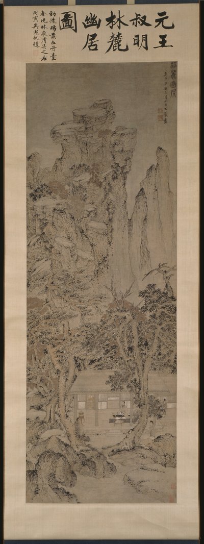Stilla liv i en skogsdunge 林麓幽居圖 av Wang Meng