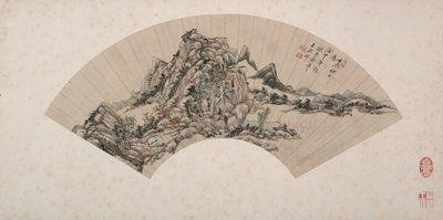 Landskap i stil med Huang Gongwang av Wang Yuanqi