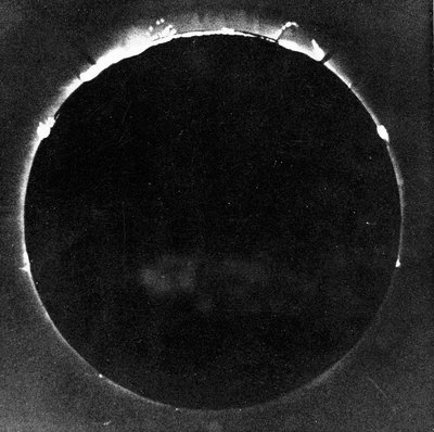 Warren de la Rues fotografi av total solförmörkelse i Rivabellosa, Spanien, 18 juli 1860 av Warren De La Rue