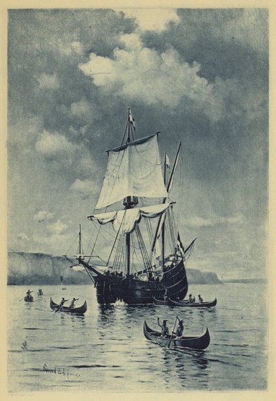 Upptäckten av Hudson (litho) av Warren Sheppard