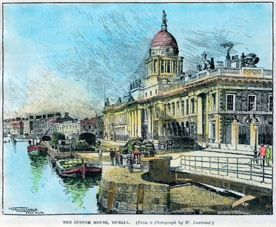 The Custom House, Dublin, Irland, c1890. av Warwick Goble