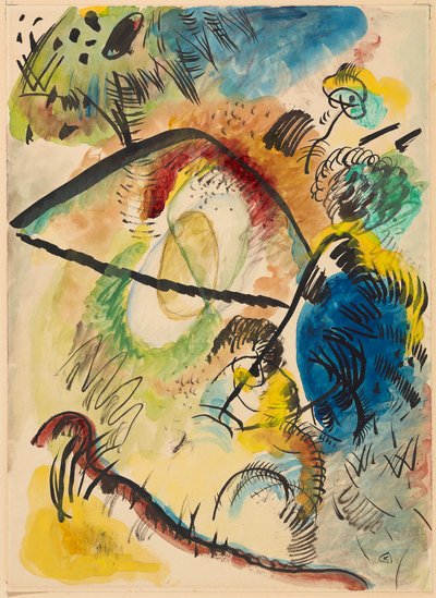 Akvarell IX (Med svarta streck) av Wassily Kandinsky