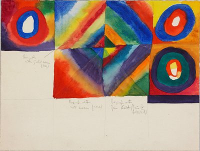Färgstudier med information om målarteknik, 1913. av Wassily Kandinsky