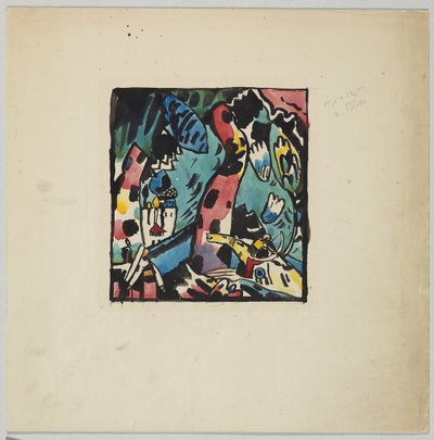 Utkast till färgträsnittet "Archer" av Wassily Kandinsky
