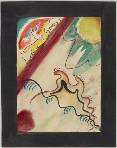 Utkast till omslaget till almanackan "Der Blaue Reiter" av Wassily Kandinsky