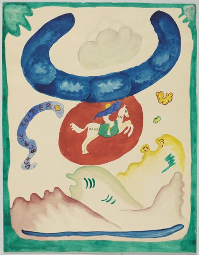 Utkast till omslaget till almanackan "Der Blaue Reiter" av Wassily Kandinsky