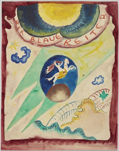 Utkast till omslaget till almanackan "Der Blaue Reiter" av Wassily Kandinsky