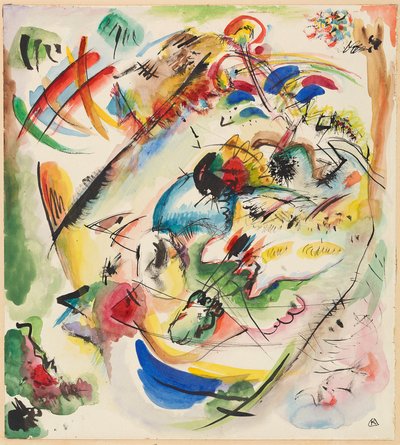 Utkast till ”Drömmande improvisation” av Wassily Kandinsky