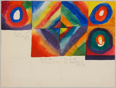 Färgstudier med information om målningstekniken av Wassily Kandinsky