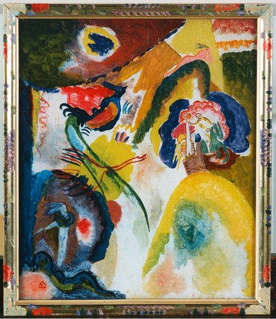 Glasmålning med svan av Wassily Kandinsky