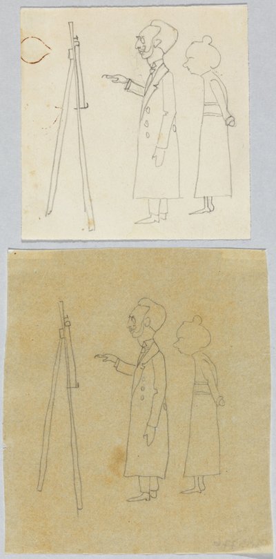 Kandinsky och Münter framför staffliet av Wassily Kandinsky
