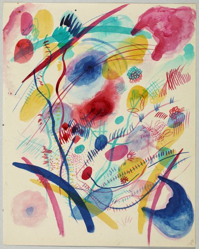 Komposition i rött, blått, grönt och gult av Wassily Kandinsky