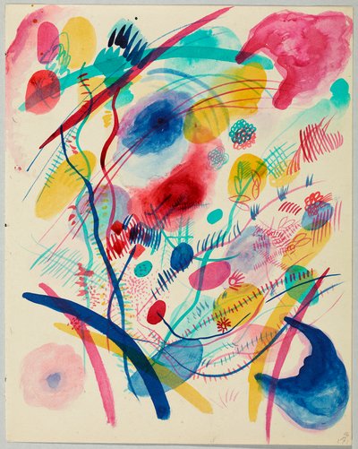 Komposition i rött, blått, grönt och gult av Wassily Kandinsky