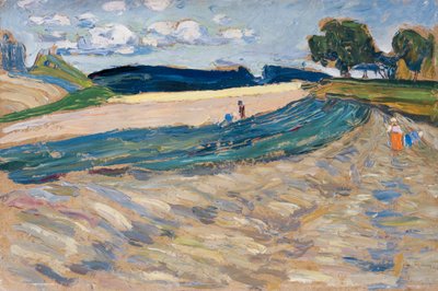 Landskap med ett gult fält av Wassily Kandinsky